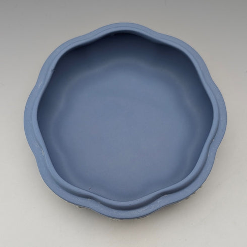 英國復古 Wedgwood Jasperware 圓形小物盒,淡藍色,無蓋